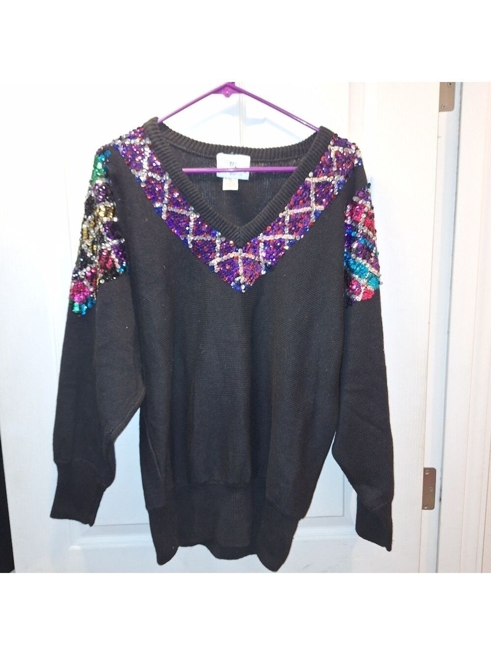 SML Sport Black Ramie Cotton Sweater Women's Medium